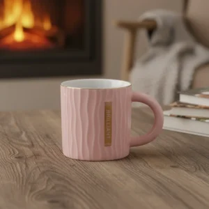 Porcelain Golden Rim Pink Mug1