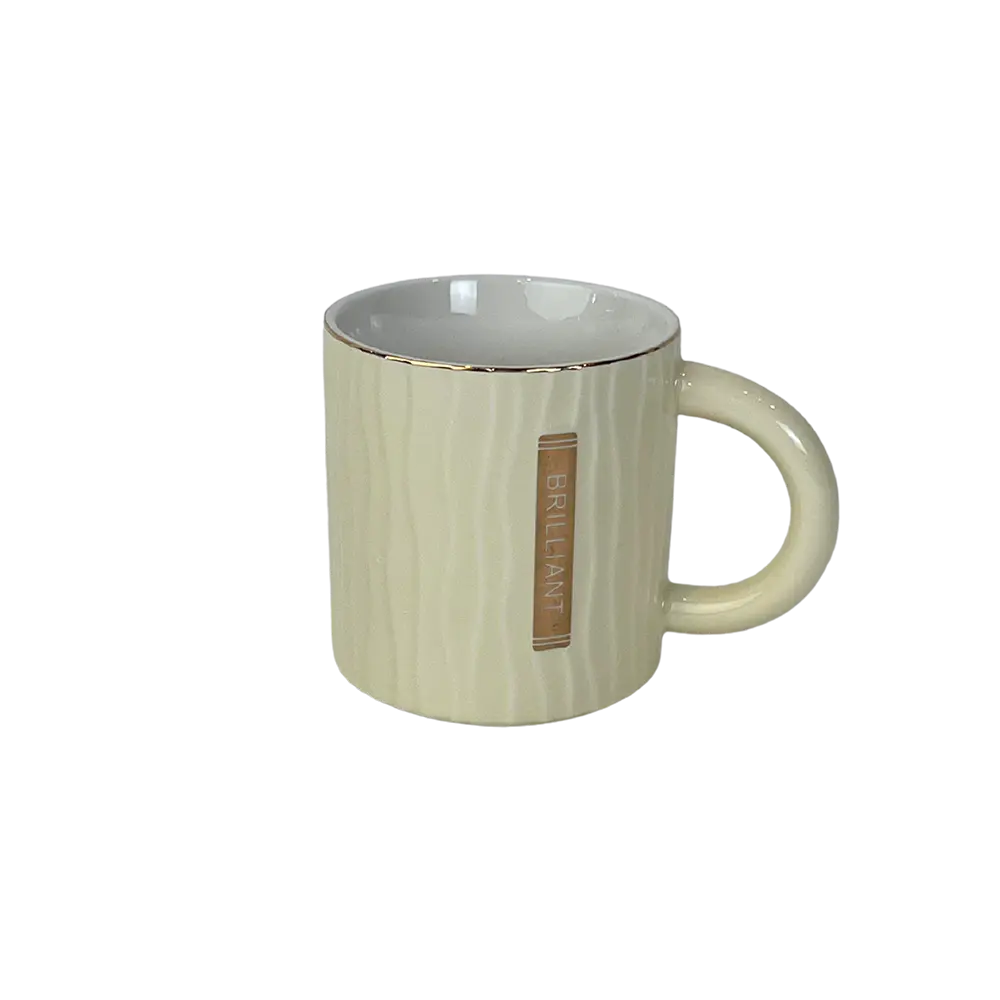 Porcelain Golden Rim Yellow Mug