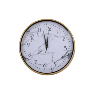 Round 30cm Marbled Design Watch with Golden Rim