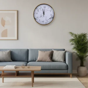 Round 30cm Marbled Design Watch with Golden Rim1