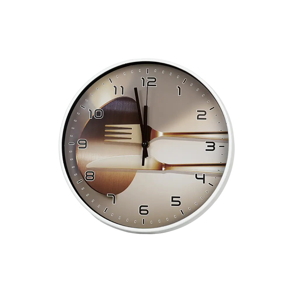 Round-30cm-White-&-Beige-Watch Round 30cm White & Beige Watch