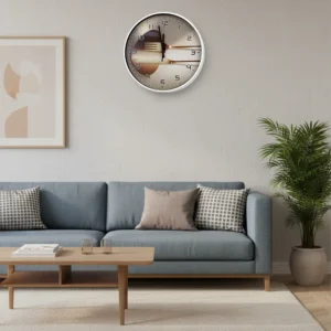 Round 30cm White & Beige Watch1