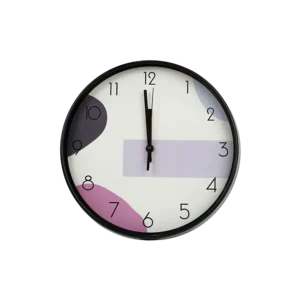 Round 30cm White & Black Watch