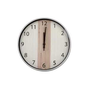 Round 30cm White Watch with Silver Rim