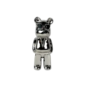 Silver Gloss Bear Ornament Trendy Home Decor