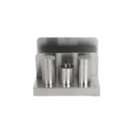 Silver Stainless Steel Salt & Pepper Set with Napkin Holder