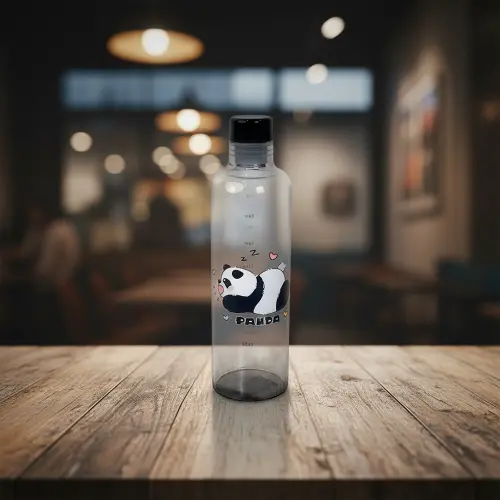 Sleepy Panda Glass Bottle1