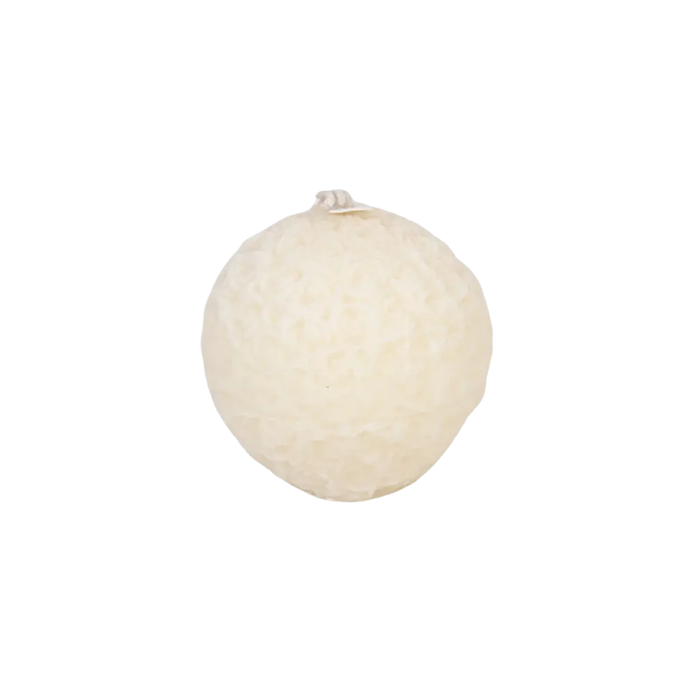 Small Ball Flowers Patterned White Candle