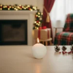 Small Ball Flowers Patterned White Candle1