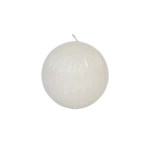 Small Ball Ribbed Design White Candle