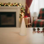 Small Cone Shape Offwhite Candle1