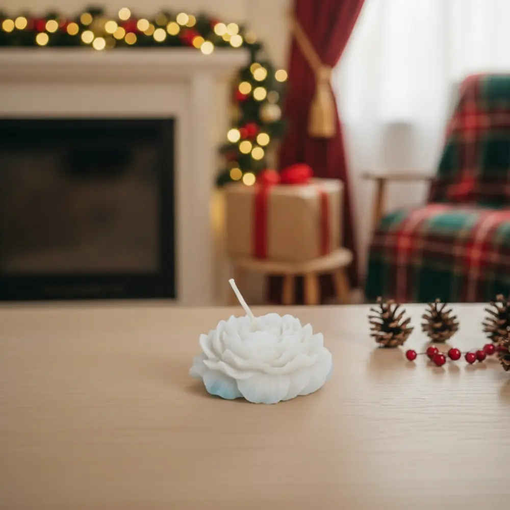 Small Flower White Scented Candle1