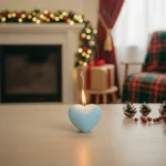 Small Heart Shape Blue Candle1