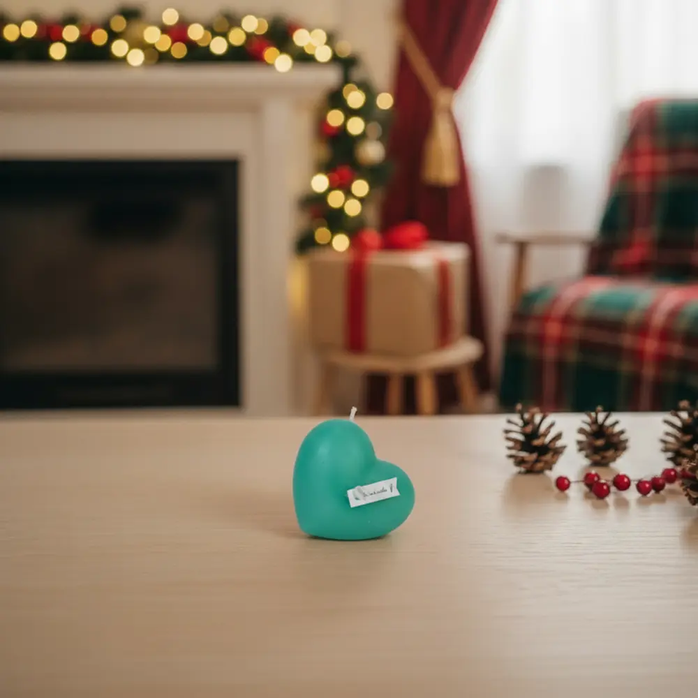 Small Heart Shape Blue Scented Candle1