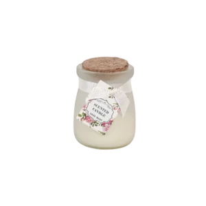 Small jar scented candle with cork lid