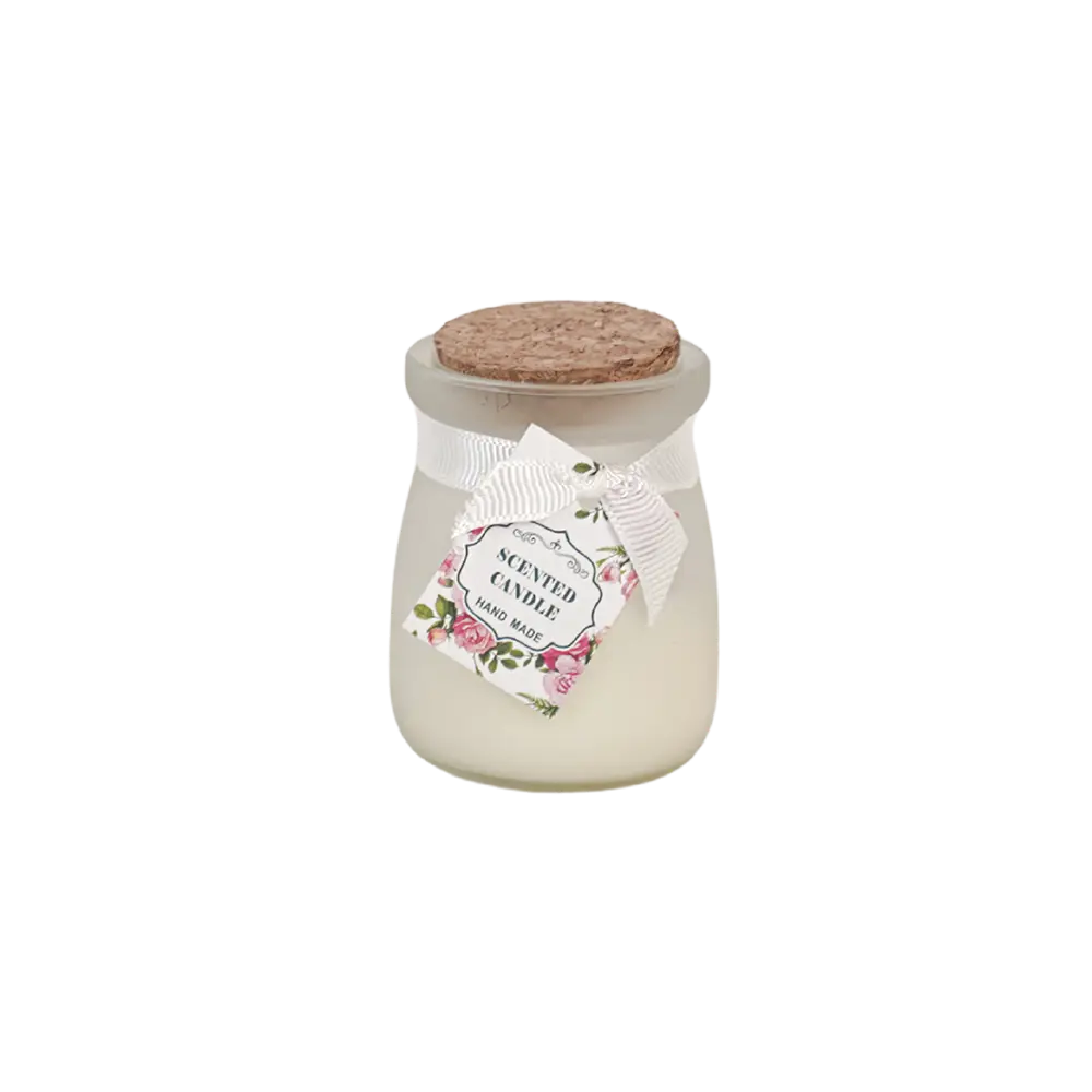Small jar scented candle with cork lid