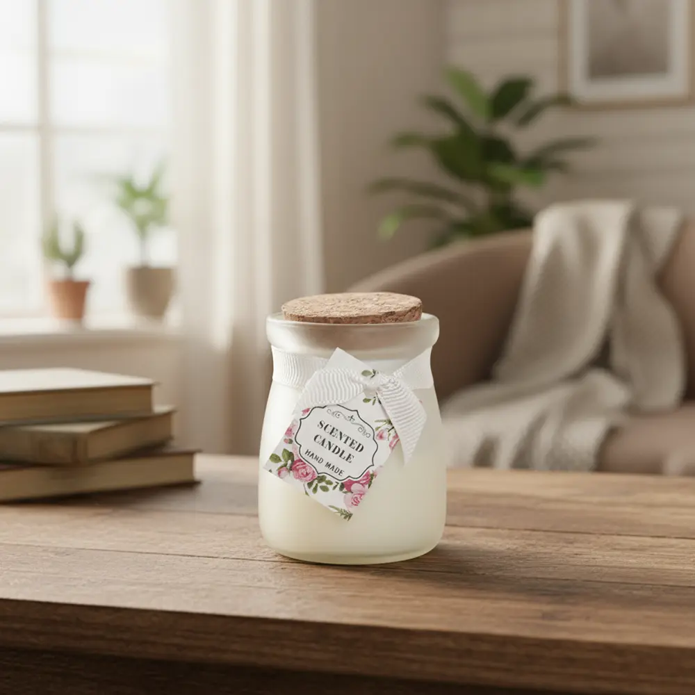 Small jar scented candle with cork lid1