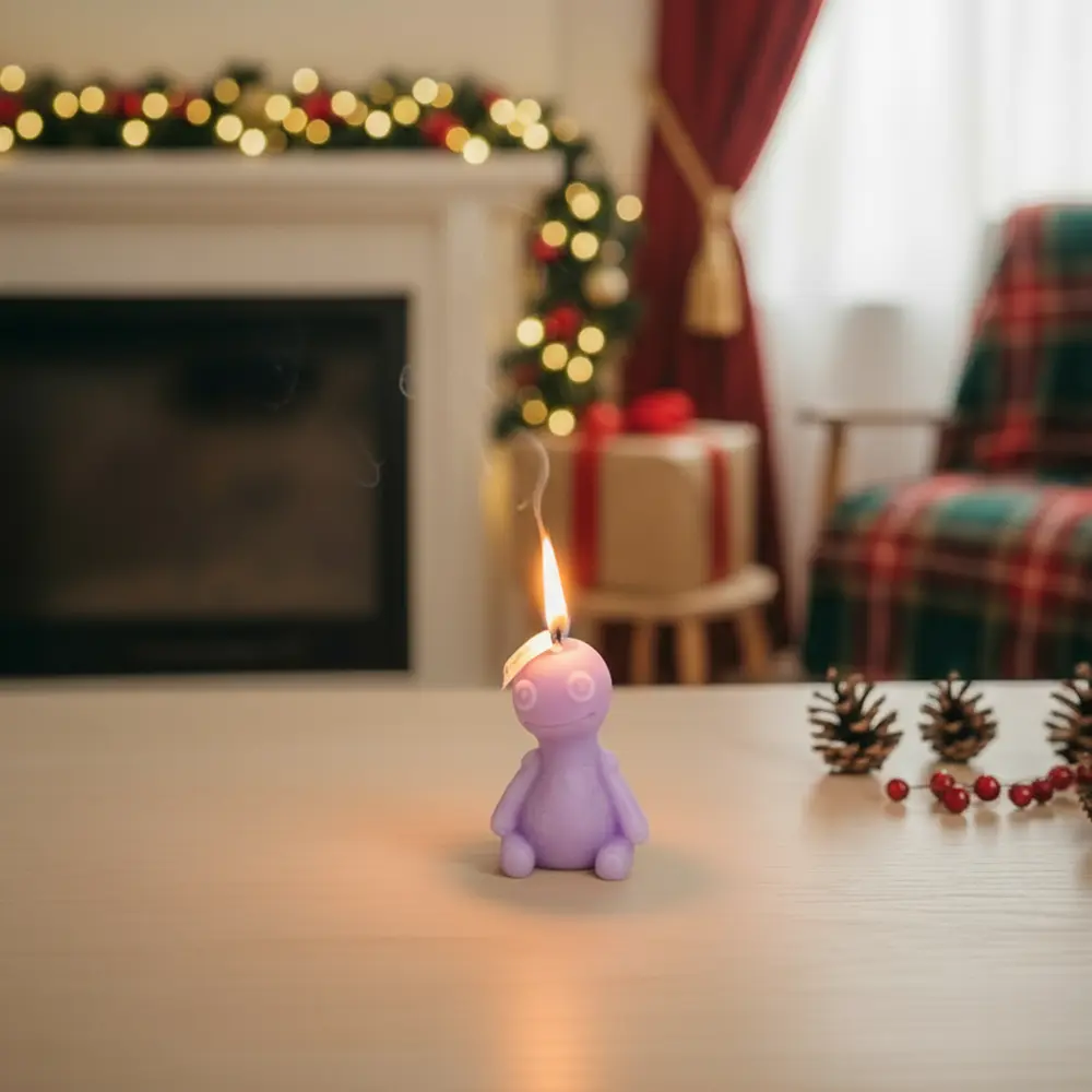 Small Monster Shape Purple Candle1