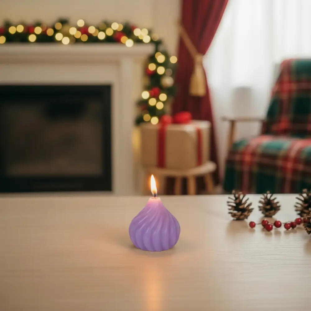 Small Onion Shape Purple Candle1