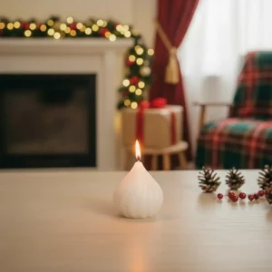 Small Onion Shape White Candle1
