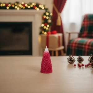 Small Red & White Candle1