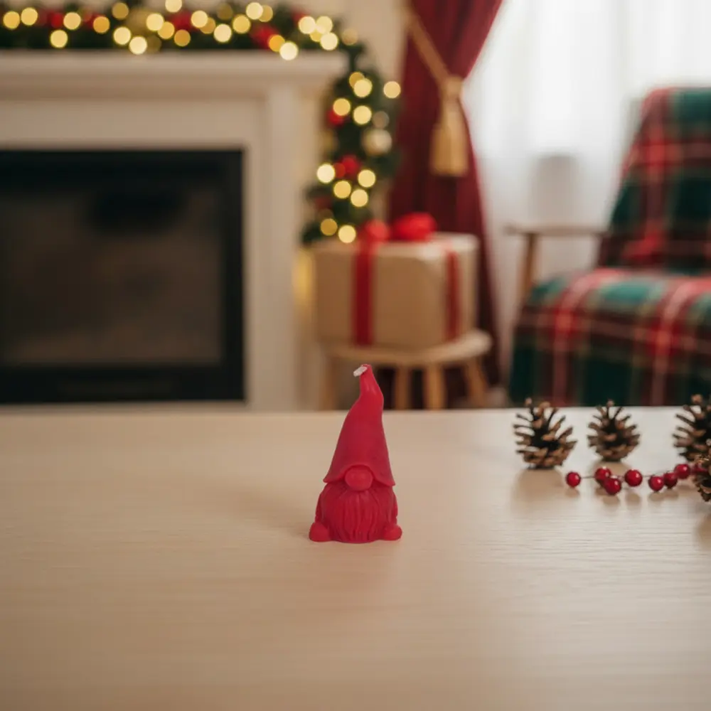 Small Santa Claus Shape Red Candle1
