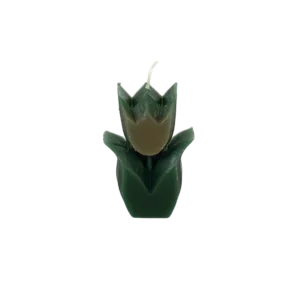 Small Tulip Design Green Candle