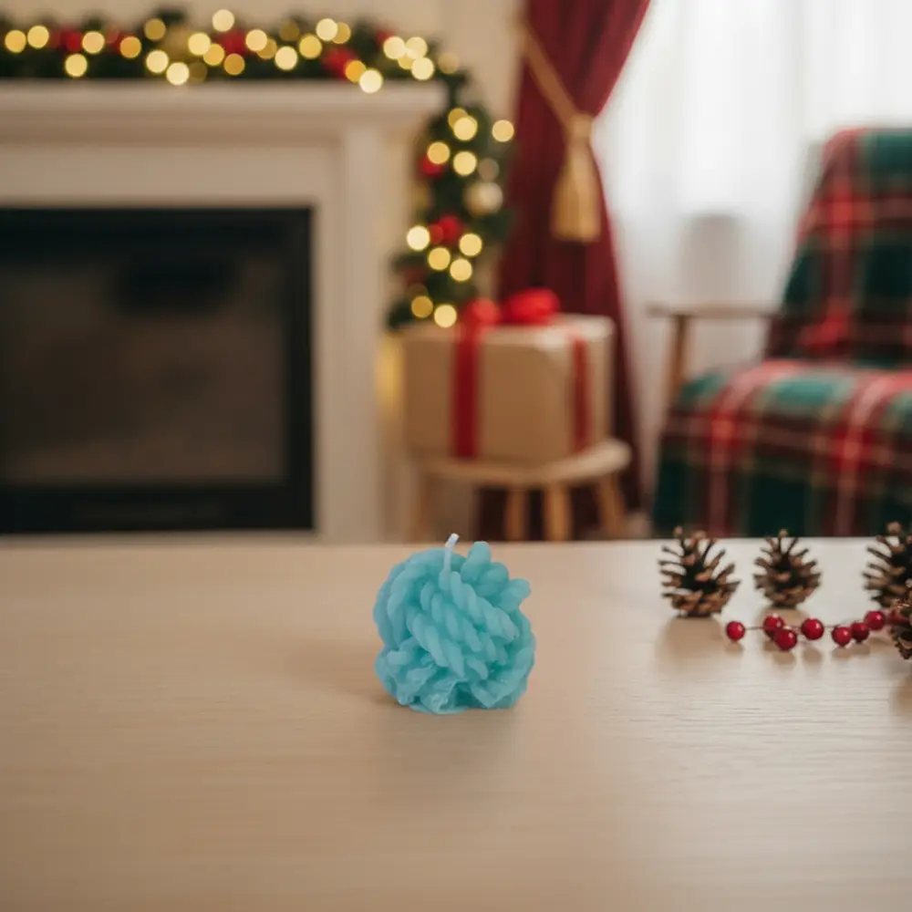Small Twisted Rope Baby Blue Scented Candle1
