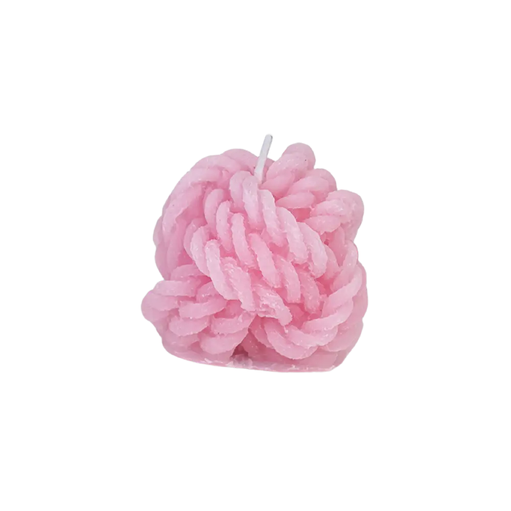 Small Twisted Rope Pink Scented Candle
