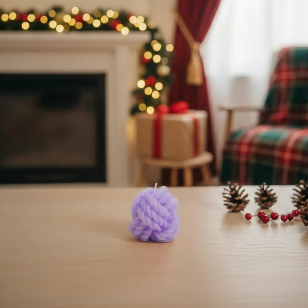 Small Twisted Rope Purple Scented Candle1