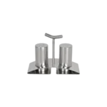 Stainless Steel Salt & Pepper Shaker Set with Curved Base