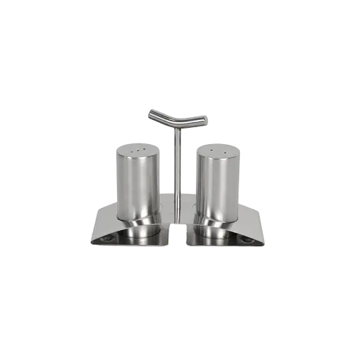 Stainless Steel Salt & Pepper Shaker Set with Curved Base
