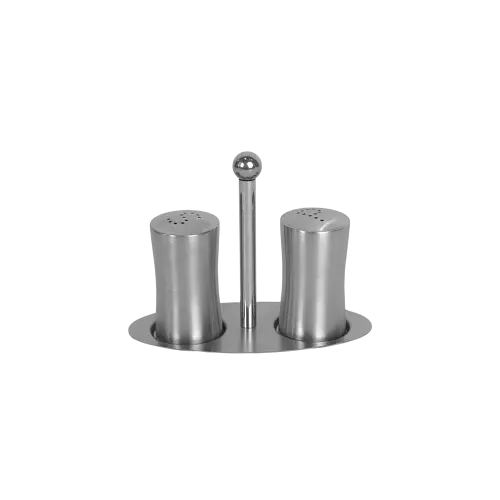 Stainless Steel Salt & Pepper Shaker Set with Stand