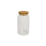Tall Glass Storage Jar with Bamboo Lid