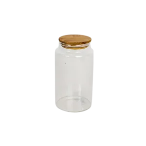Tall Glass Storage Jar with Bamboo Lid