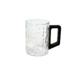 Textured Glass Mug with Wooden Handle