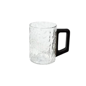 Textured Glass Mug with Wooden Handle