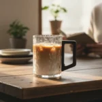 Textured-Glass-Mug-with-Wooden-Handle1 Textured Glass Mug with Wooden Handle1