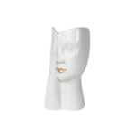 White Abstract Face Vase Modern Art Décor