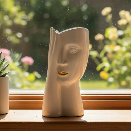 White-Abstract-Face-Vase-Modern-Art-Décor1 White Abstract Face Vase Modern Art Décor1