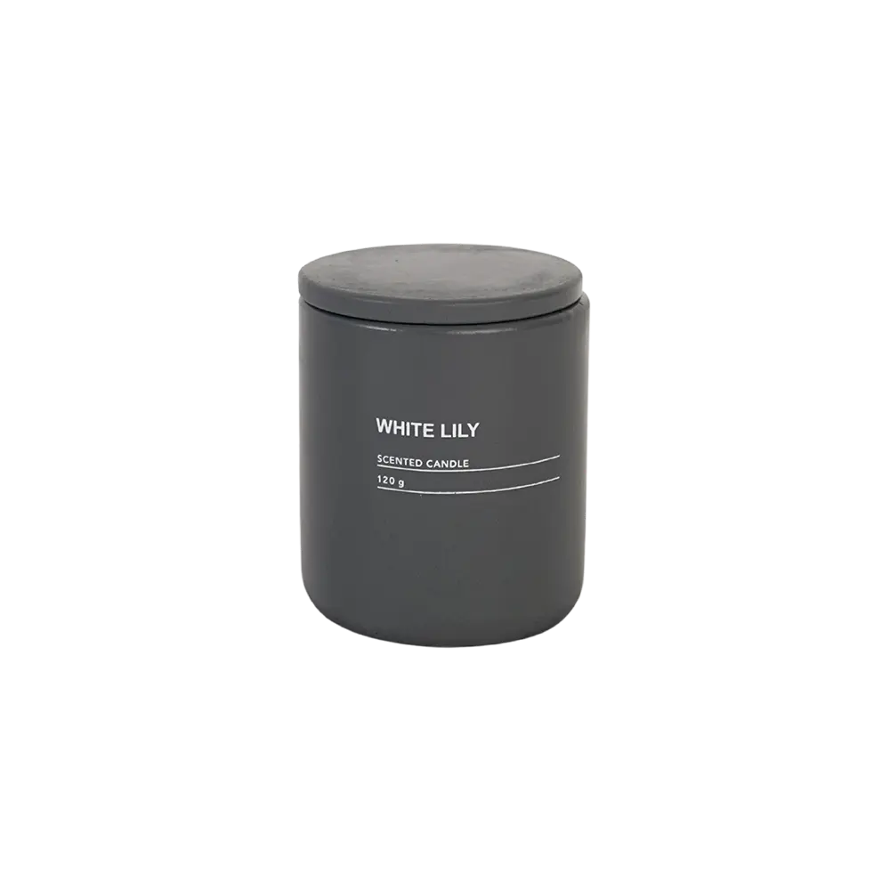 White lily grey jar scented candle