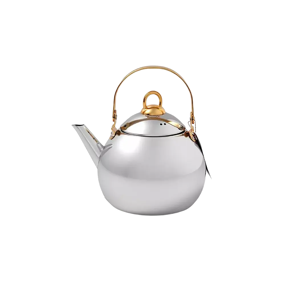 Berlin Luxe Stainless Steel 1.5L Tea Kettle with Gold Handle