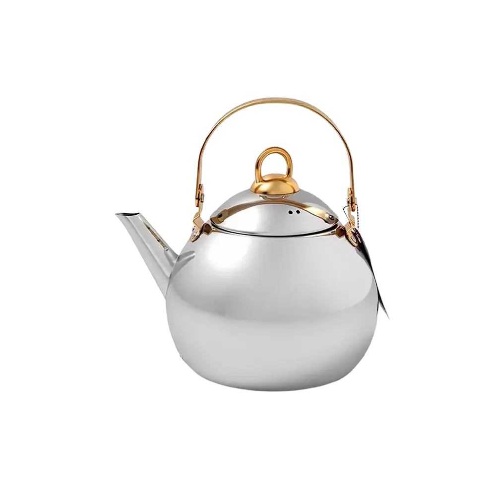 Berlin Luxe Stainless Steel 2L Tea Kettle with Gold Handle