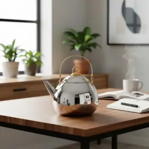 Berlin Luxe Stainless Steel 2L Tea Kettle with Gold Handle1