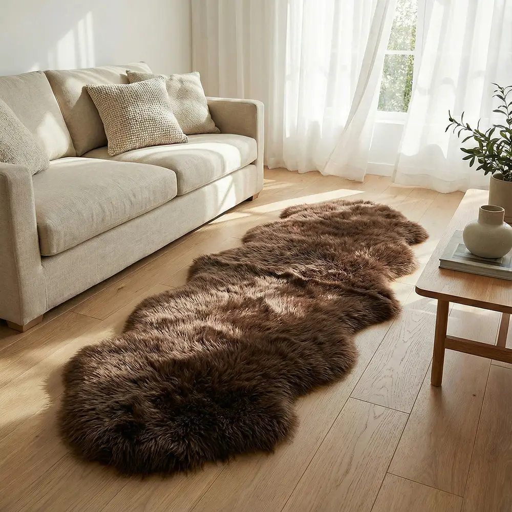Brown Cloud Shape 60cmx180cm Fur Rug