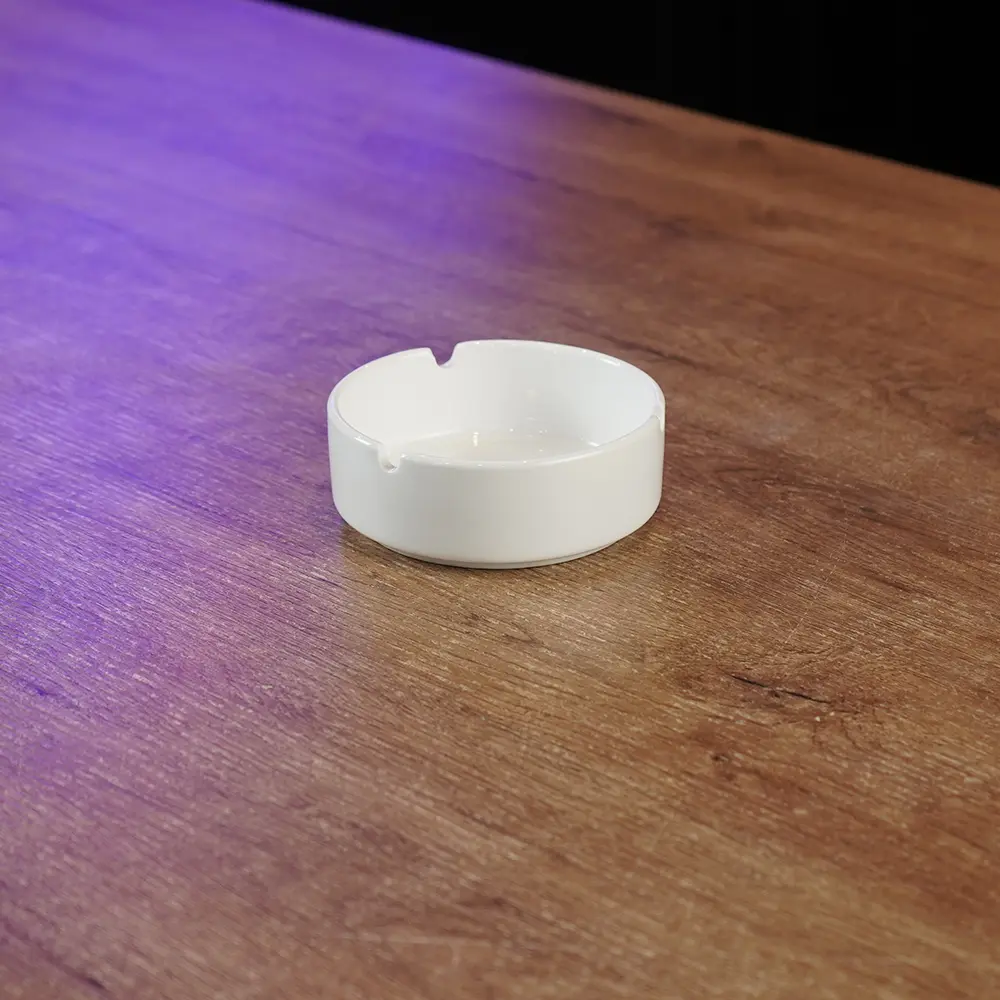 Circular-Shaped-10cm-White-Ashtray1 Circular Shaped 10cm White Ashtray1
