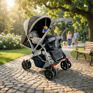 ComfortFold Baby Stroller with Canopy & Toy1