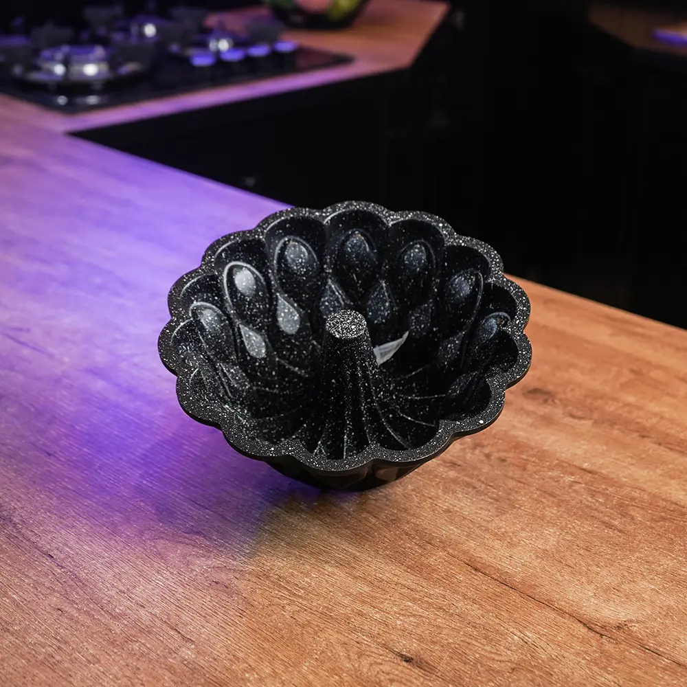 Dosthoff Black 25.8×25.8×10 cm Granite Non Stick Bundt Cake Pan1