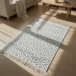 Dual-Side-125x80cm-Geometric-Gray-&-White-Carpet1 Dual Side 125x80cm Geometric Gray & White Carpet1