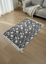 Dual Side 125x80cm Stonecraft Black & White Carpet